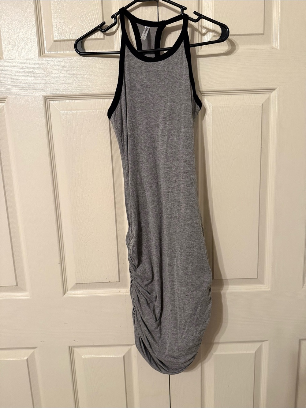 Fabletics Gray Racerback Midi Dress with Side Ruching